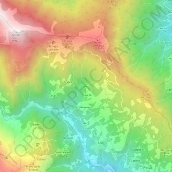 Topografische kaart Cumin, hoogte, reliëf