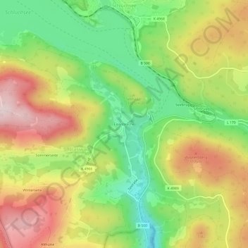 Topografische kaart Eisenbreche, hoogte, reliëf
