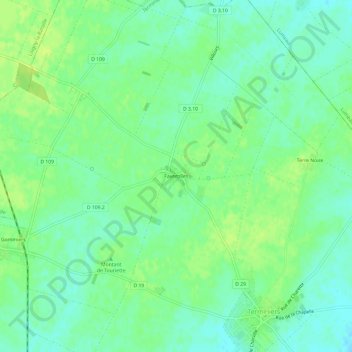 Topografische kaart Faverolles, hoogte, reliëf