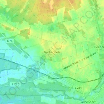 Topografische kaart Gockenholz, hoogte, reliëf