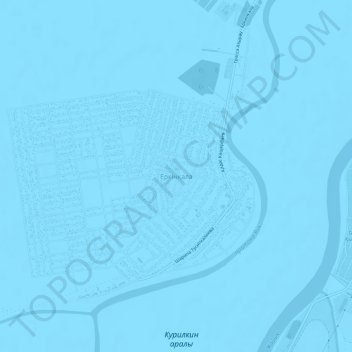 Topografische kaart Еркинкала, hoogte, reliëf
