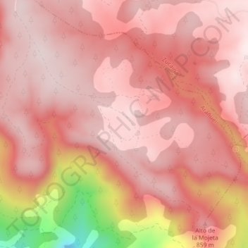 Topografische kaart El Plano, hoogte, reliëf