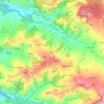 Topografische kaart Stein, hoogte, reliëf