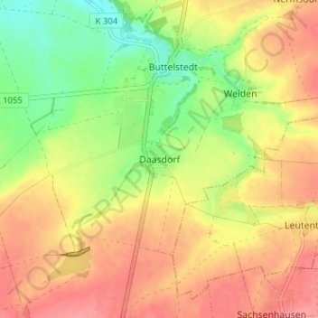 Topografische kaart Daasdorf, hoogte, reliëf