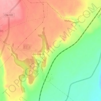 Topografische kaart La Campiña, hoogte, reliëf