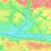 Topografische kaart Pont Odet, hoogte, reliëf