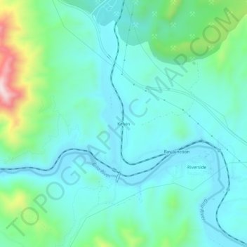 Topografische kaart Kelvin, hoogte, reliëf