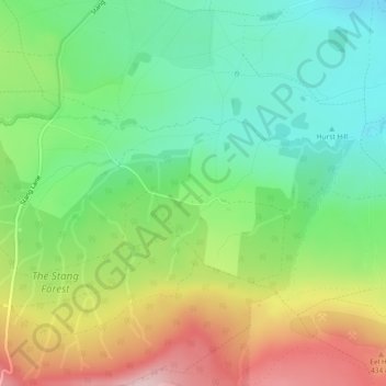 Topografische kaart East Hope, hoogte, reliëf