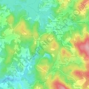 Topografische kaart Daumart, hoogte, reliëf