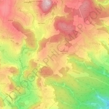Topografische kaart Segeten, hoogte, reliëf