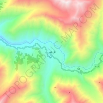 Topografische kaart Batakundi, hoogte, reliëf