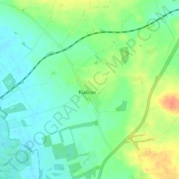 Topografische kaart Flaxton, hoogte, reliëf