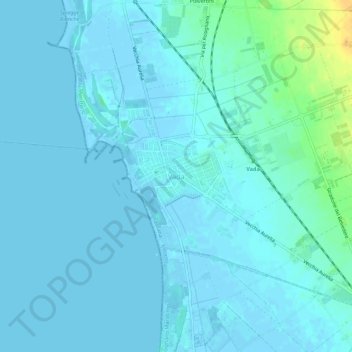 Topografische kaart Vada, hoogte, reliëf