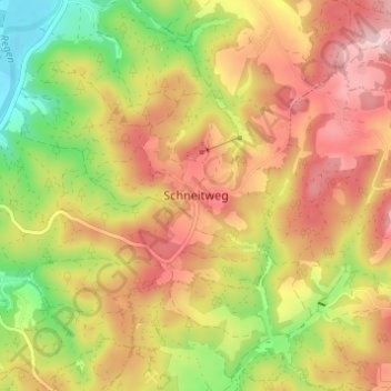 Topografische kaart Schneitweg, hoogte, reliëf