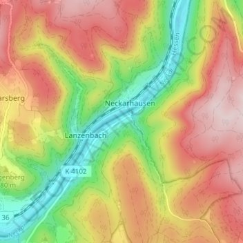 Topografische kaart Neckarhäuserhof, hoogte, reliëf