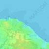 Topografische kaart Le Préau, hoogte, reliëf