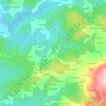 Topografische kaart Marfulo, hoogte, reliëf