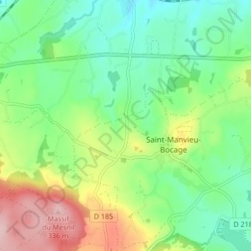 Topografische kaart La Renaudière, hoogte, reliëf