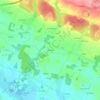 Topografische kaart Turluman, hoogte, reliëf