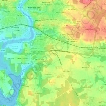 Topografische kaart La Canne, hoogte, reliëf