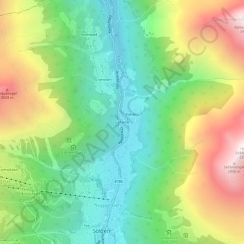 Topografische kaart Gehörde, hoogte, reliëf