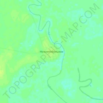 Topografische kaart Нижнетобольное, hoogte, reliëf