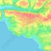 Topografische kaart Kerhas a Bis, hoogte, reliëf