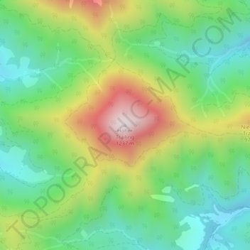 Topografische kaart Hoher Trailing, hoogte, reliëf