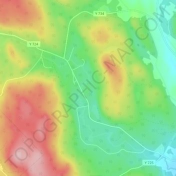 Topografische kaart Ramsås, hoogte, reliëf