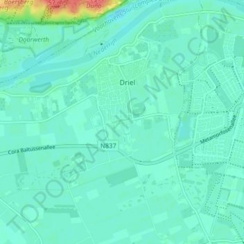 Topografische kaart Keulse Kamp, hoogte, reliëf