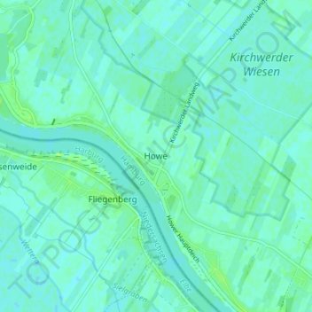 Topografische kaart Howe, hoogte, reliëf