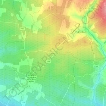 Topografische kaart Cors, hoogte, reliëf
