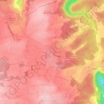 Topografische kaart Marschalkenzimmern, hoogte, reliëf