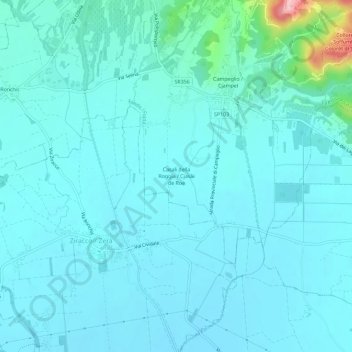 Topografische kaart Casali della Roggia, hoogte, reliëf