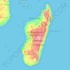 Topografische kaart Madagaskar, hoogte, reliëf