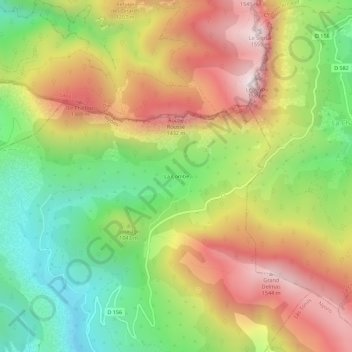 Topografische kaart La Combe, hoogte, reliëf