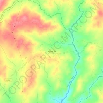 Topografische kaart Martianas, hoogte, reliëf