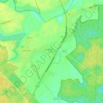 Topografische kaart Ciolpani, hoogte, reliëf