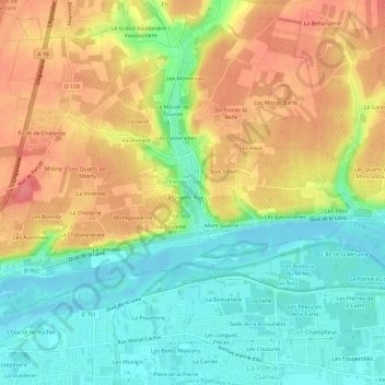 Topografische kaart Près d'Eglise, hoogte, reliëf
