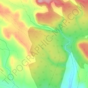 Topografische kaart Los Palancares, hoogte, reliëf