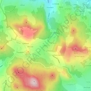 Topografische kaart L'Étang, hoogte, reliëf