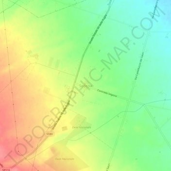 Topografische kaart Segezia, hoogte, reliëf