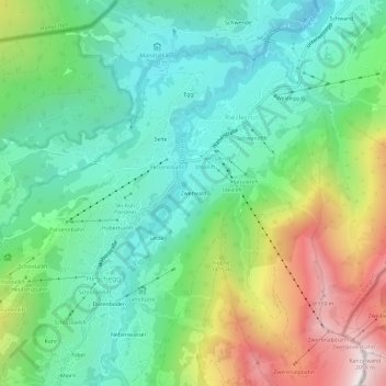 Topografische kaart Zwerwald, hoogte, reliëf