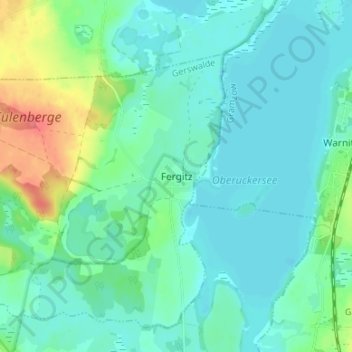 Topografische kaart Fergitz, hoogte, reliëf