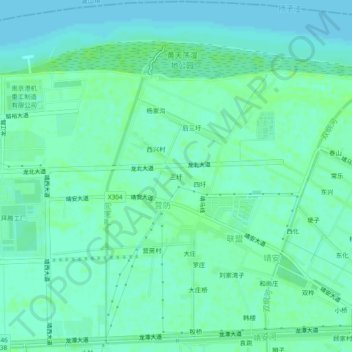 Topografische kaart 三圩, hoogte, reliëf