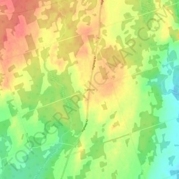 Topografische kaart Ivanhoe, hoogte, reliëf