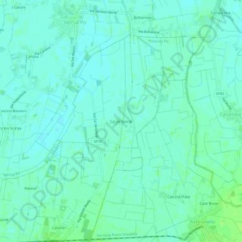 Topografische kaart Ca' de Giorgi, hoogte, reliëf