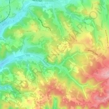 Topografische kaart Campagnac, hoogte, reliëf