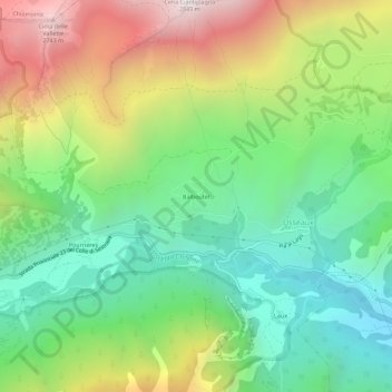 Topografische kaart Balboutet, hoogte, reliëf