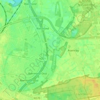 Topografische kaart Spik, hoogte, reliëf